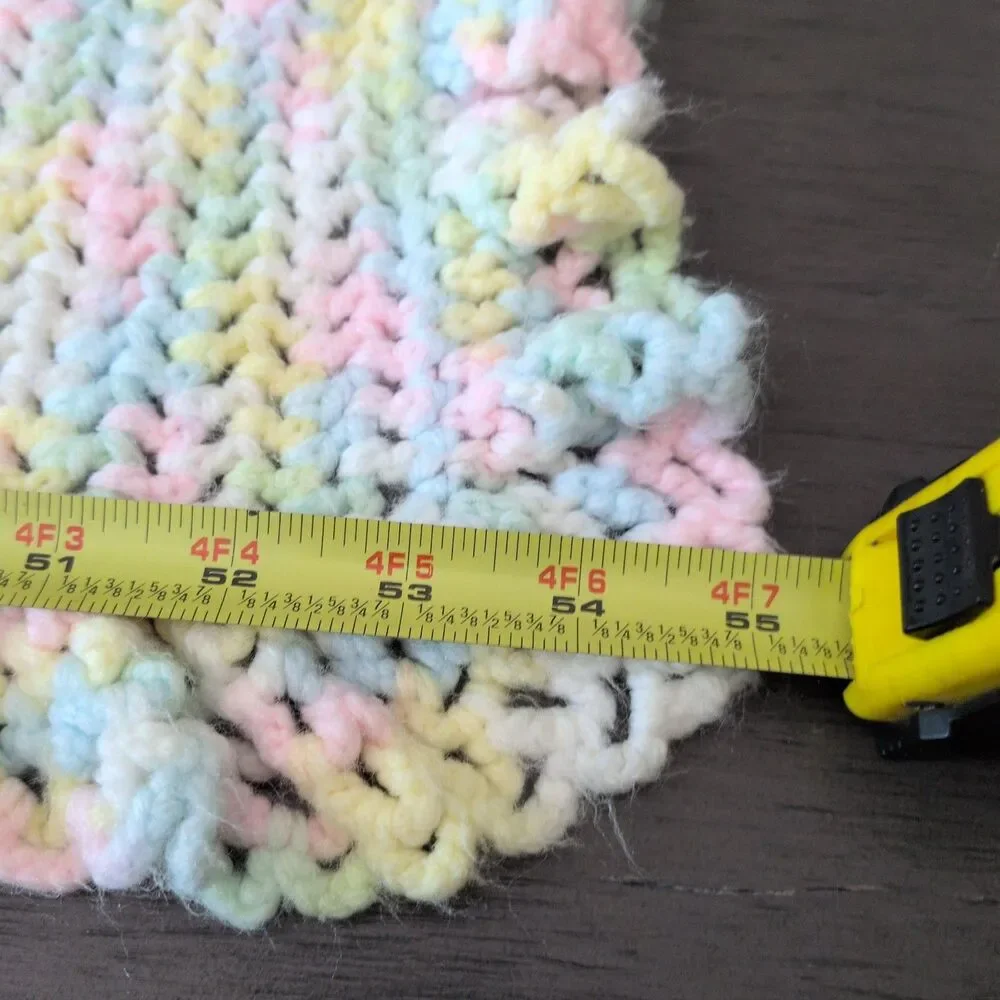 Oversized Chunky Chenille Toddler Blanket–Pastel Variegated Knit Throw